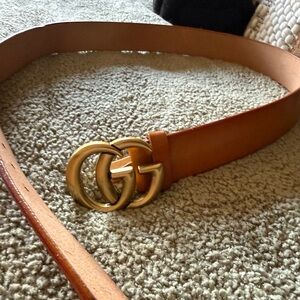 GG Tan Leather Belt